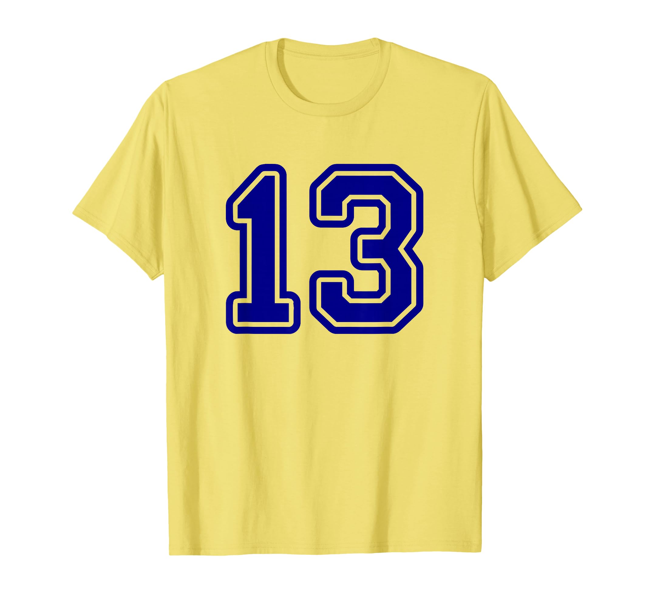 Blue Sports Team Number 13 T-Shirt - Custom Art Print Unisex