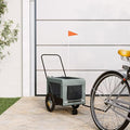 Tidyard Pet Bike Trailer Gray and Black Oxford Fabric and Iron Pet Bicycle Carrier, Animal Bike Stroller for Cat, Puppy, Dog, Outdoor, Travel Style C