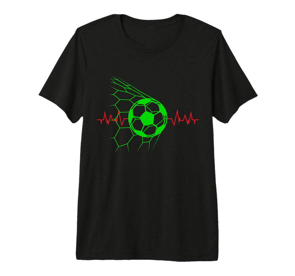 Soccer Ball Heartbeat Players And T-Shirt - Novelty Apparel for Adults