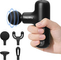 Mini Massage Gun Deep Tissue, Handheld Portable Mini Travel Size Percussion Deep Tissue Massager with 4 Attachments & 5 Speeds,Ideal Gift for Men & Women, Black