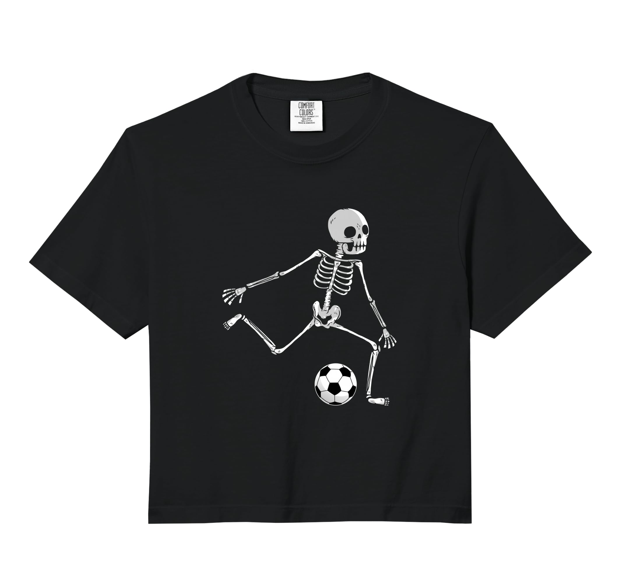 Skeleton Soccer Funny Halloween T-Shirt - Minimalist Print for Adults