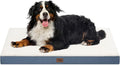 Dog Beds for Large Dogs, Orthopedic Dog Bed for Extra Large Dogs, Big Waterproof Pet Bed with Washable Removable Oxford Cover, Blue White