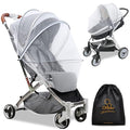 Orzbow Universal Mosquito Net for Stroller, Baby Bug Net with Two-Way Zippers & Storage Bag, Breathable & Foldable Mosquito Nets for Strollers, Car Seat, Bassinet, Cradle, Portable Mini Crib, Grey