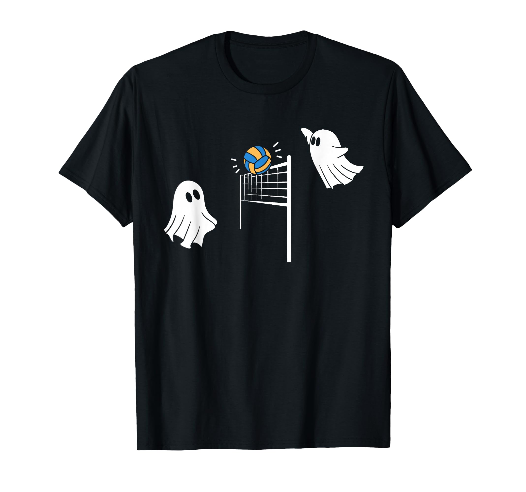Funny Volleyball Halloween Ghost T-Shirt - Minimalist Print for Adults