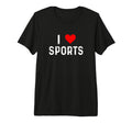 I Love Sports Heart Baseball T-Shirt - Unique Graphic for Adults