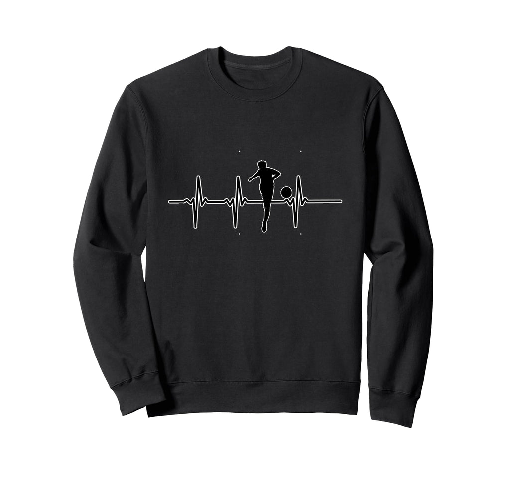 Soccer Football Lover Heartbeat Sweatshirt - Novelty Apparel for Adults