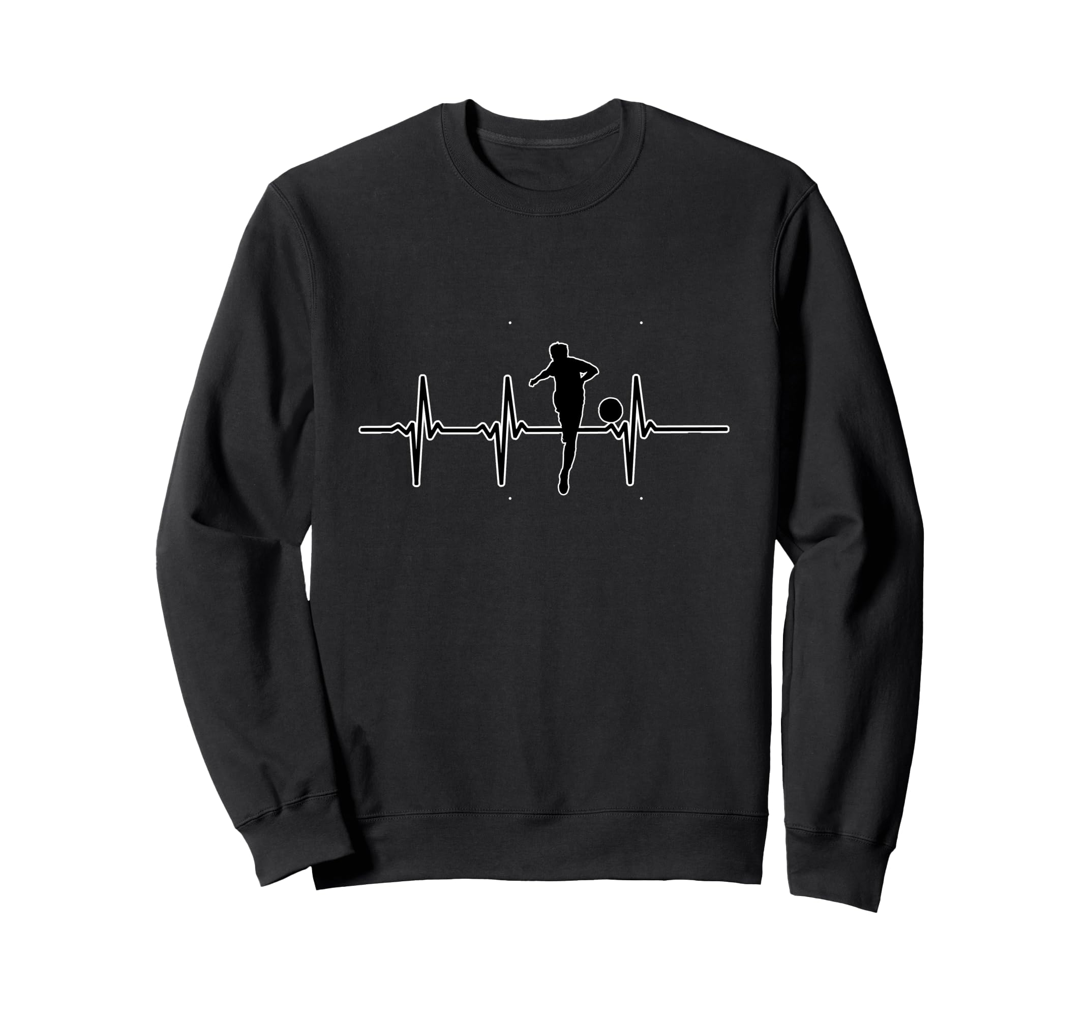Soccer Football Lover Heartbeat Sweatshirt - Novelty Apparel for Adults
