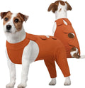 Kuoser Thigh Wound Protective Sleeve for Dogs - Dog Surgery Recovery Suit for Rear Legs - Brown XS