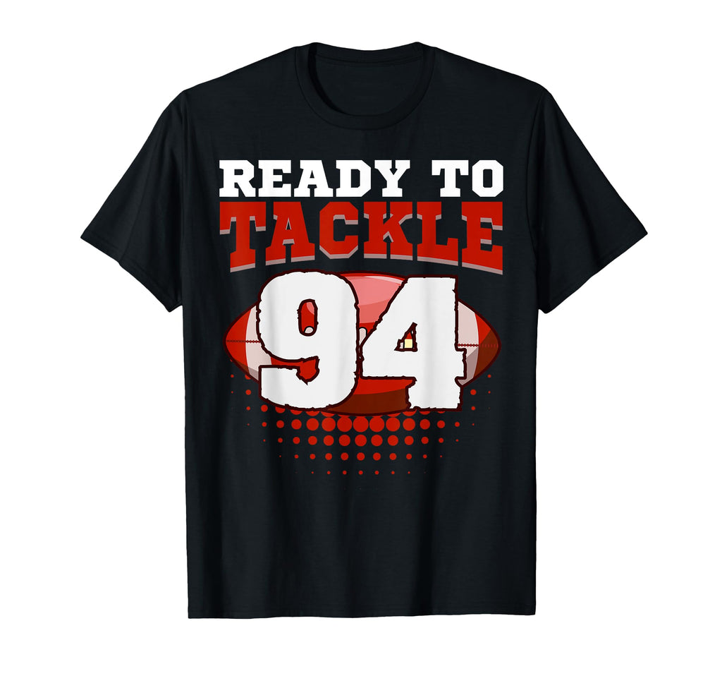 Football 94Th Birthday Player Tackle T-Shirt - Minimalist Print Men Women