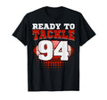 Football 94Th Birthday Player Tackle T-Shirt - Minimalist Print Men Women