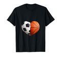 Split Heart Soccer Basketball T-Shirt - Aesthetic Graphic for Adults