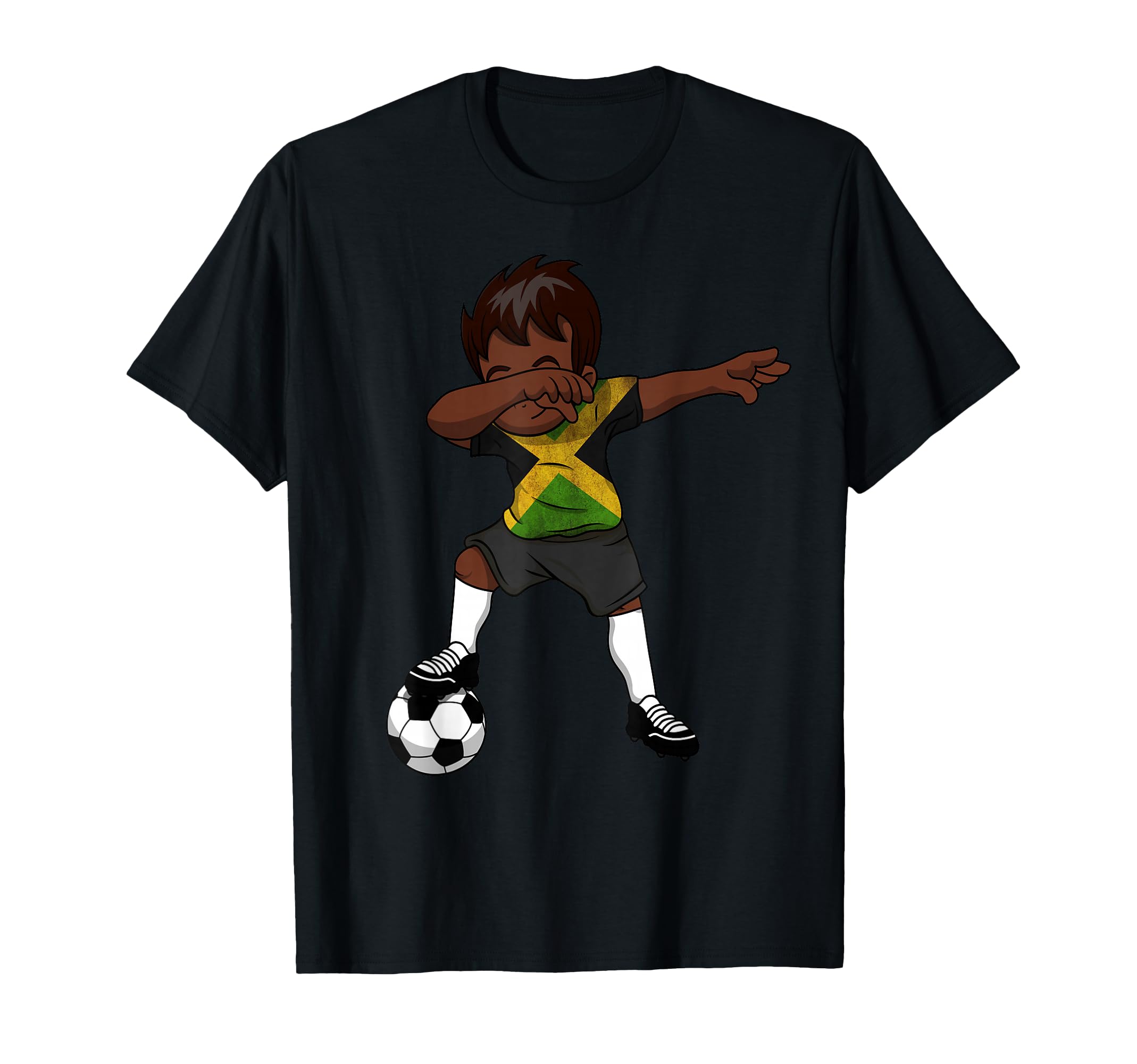Dabbing Soccer Jamaica Jamaican T-Shirt - Minimalist Print Men Women