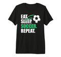 Eat Sleep Soccer Repeat Coaches T-Shirt - Fun Novelty Design Men Women