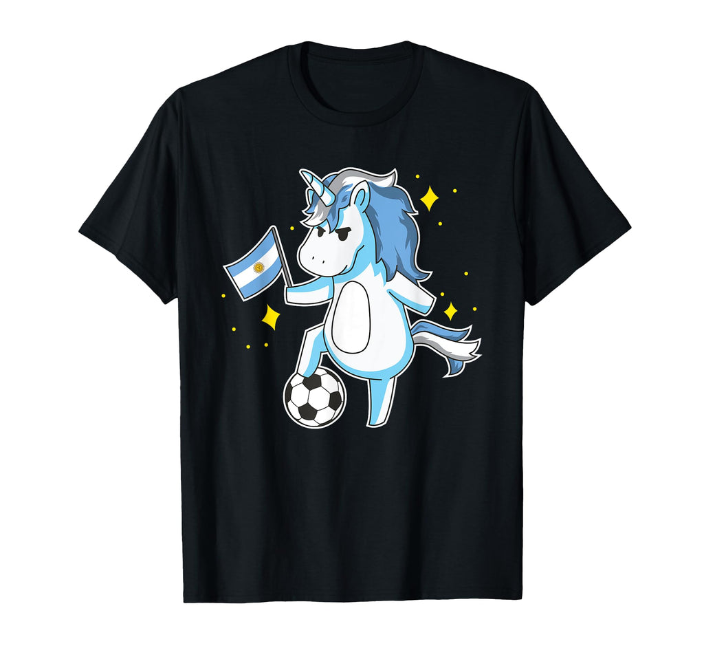 Soccer Unicorn Argentina Jersey T-Shirt - Unique Graphic Unisex