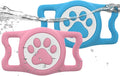 IP68 Waterpoof Dog Airtag Holder, Stretchy Silicone Full Body Covered Apple Air Tag Holder for Dog Cat Collar Fit All Width Collar (Blue/Pink, 2 Pack)