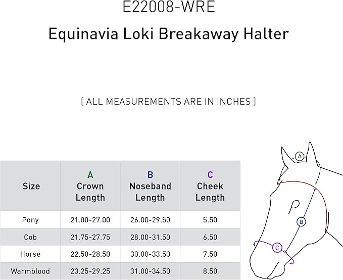 Equinavia Loki Adjustable Breakaway Horse Halter - Wine Red - Pony