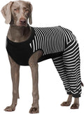 Kuoser Dog Recovery Suit, Anti Licking Dogs Rear Leg Sleeve, Abdominal Dog Surgical Suit with Pants Cover Protect Wounds, Dogs Elbow Protector Soft Pet Surgery Onesie Cone Alternative, Black 4XL