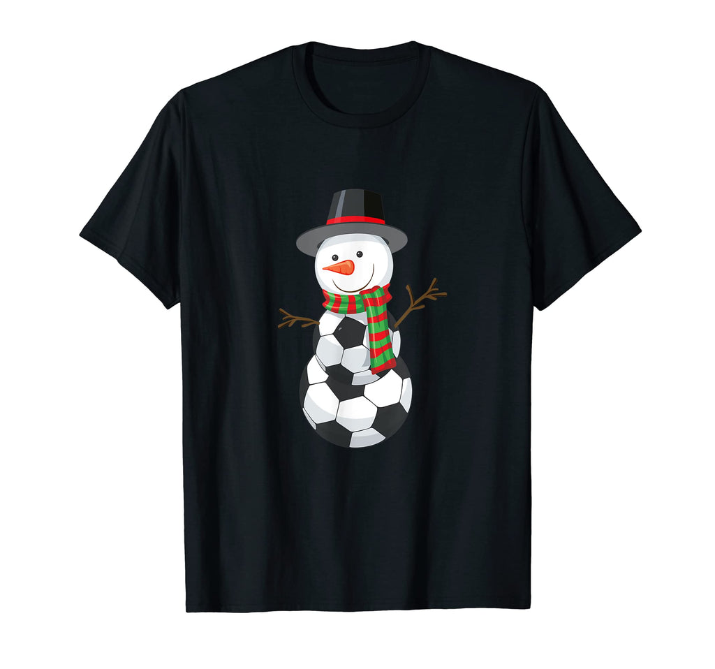 Soccer Ball Snowman Funny Winter T-Shirt - Custom Art Print Men Women