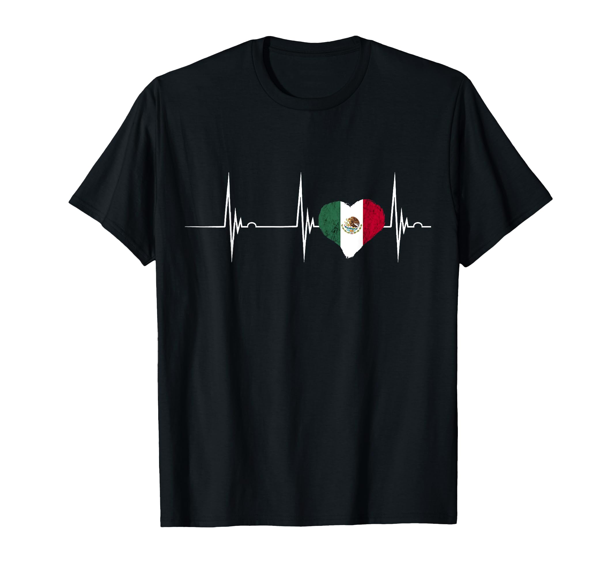 Mexico Heart Heartbeat Ekg Pulse T-Shirt - Custom Art Print for Adults