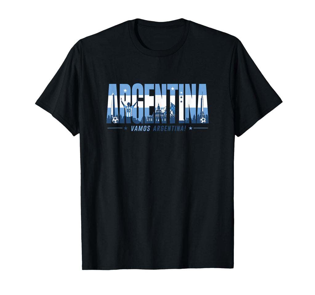 Argentina Soccer Vamos Argentina Football T-Shirt - Unique Graphic Unisex