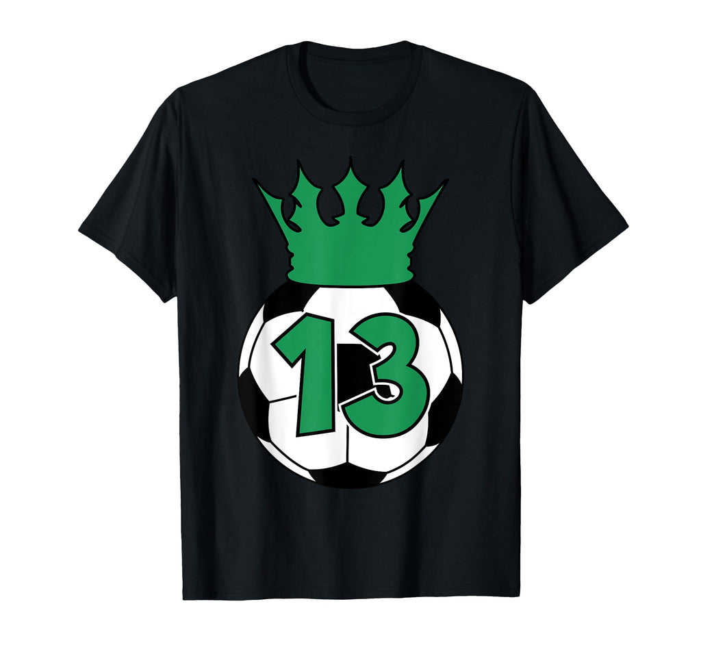 Soccer Football Green 13Th Birthday T-Shirt - Streetwear Style for Adults