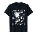 Just Who Loves Soccer T-Shirt - Minimalist Print Unisex