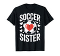 Soccer Sister Heart Soccer Sibling Athletic T-Shirt - Graphic Print Unisex