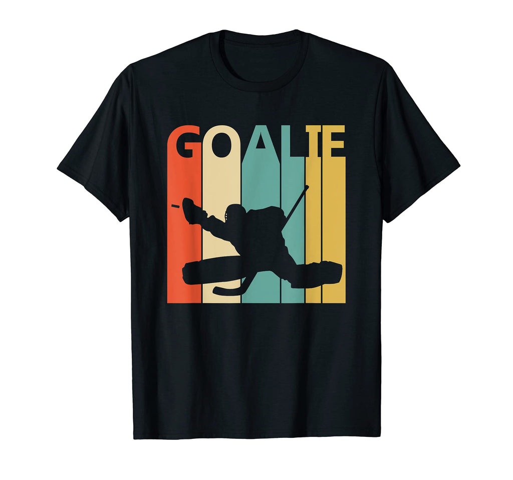 80S Ice Hockey Goalkeeper T-Shirt - Graphic Print for Adults