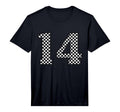 Number 14 Checkered Number T-Shirt - Streetwear Style for Adults