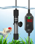100W Adjustable Aquarium Heater Super Short Submersible Fish Tank Heater Fish Heater with LED Digital Display Thermostat, for Tanks 10-20 Gallons