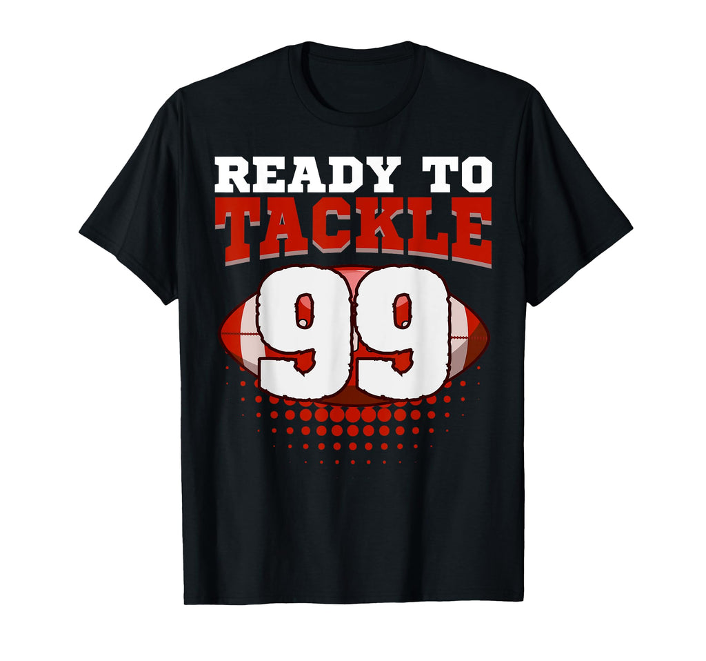 Football 99Th Birthday Player Tackle T-Shirt - Graphic Print Men Women