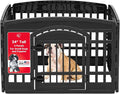 IRIS USA 24" 4-Panel Dog Playpen with Door, 35 x 35 x 24, Puppy Playpen, Dog Play Pen Indoors, Pet Fence, Puppies/Small Dogs, Black