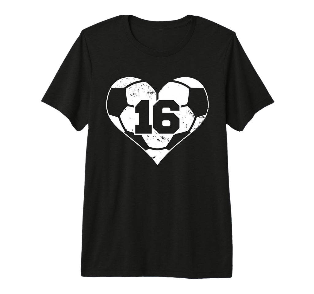 Soccer Number 16 Jersey Funny T-Shirt - Aesthetic Graphic for Adults
