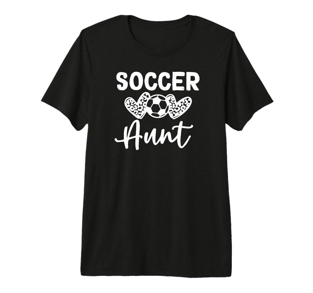 Soccer Aunt Leopard Tri Blend T-Shirt - Fun Novelty Design for Adults