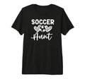 Soccer Aunt Leopard Tri Blend T-Shirt - Fun Novelty Design for Adults