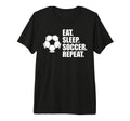 Eat Sleep Soccer Repeat Coaches T-Shirt - Novelty Apparel for Adults