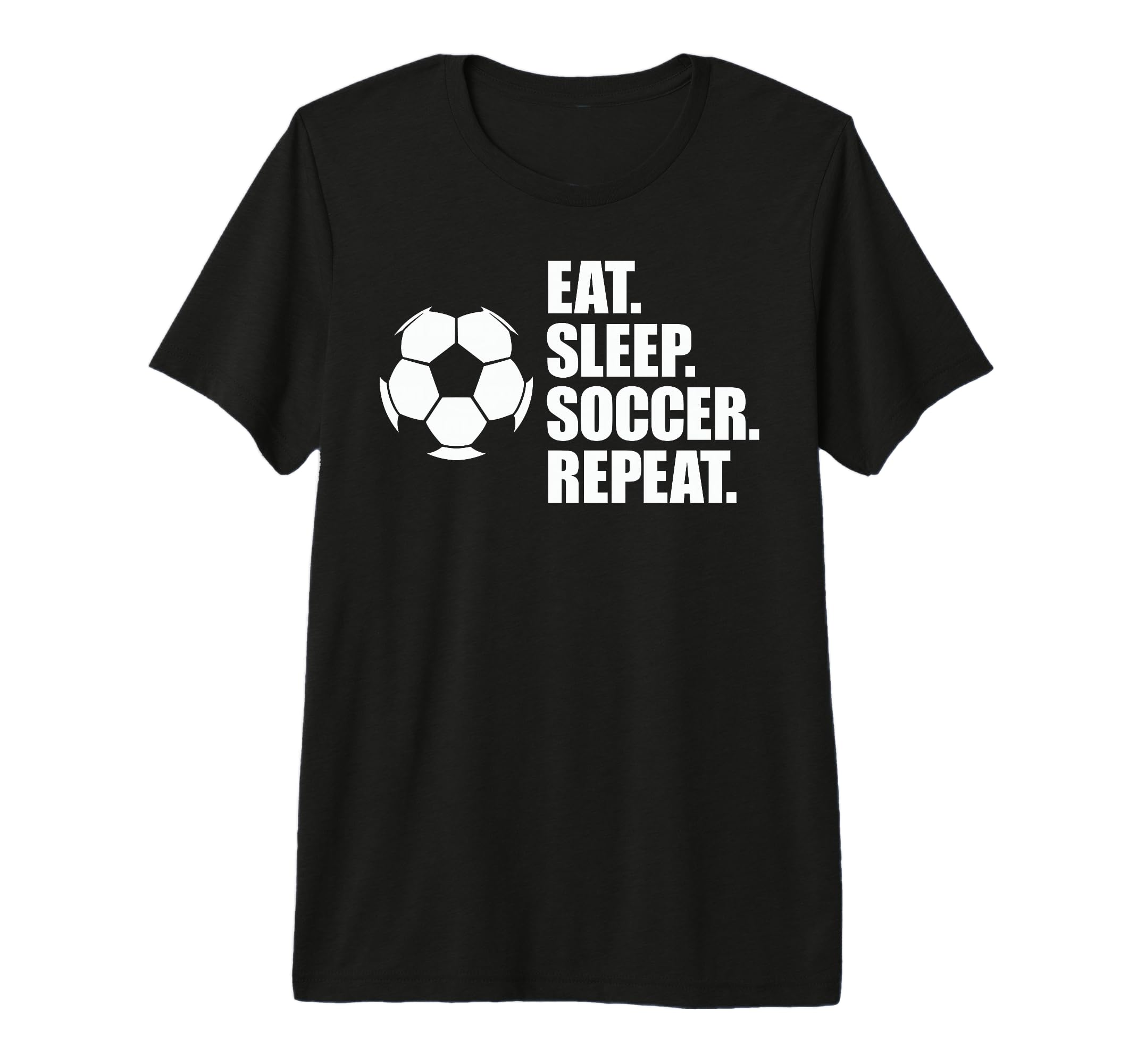 Eat Sleep Soccer Repeat Coaches T-Shirt - Novelty Apparel for Adults