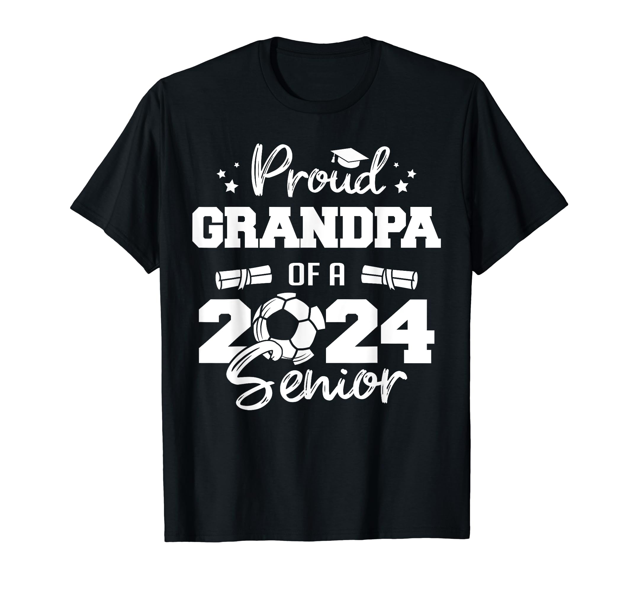 Proud Grandpa 2024 Senior Funny T-Shirt - Custom Art Print Men Women