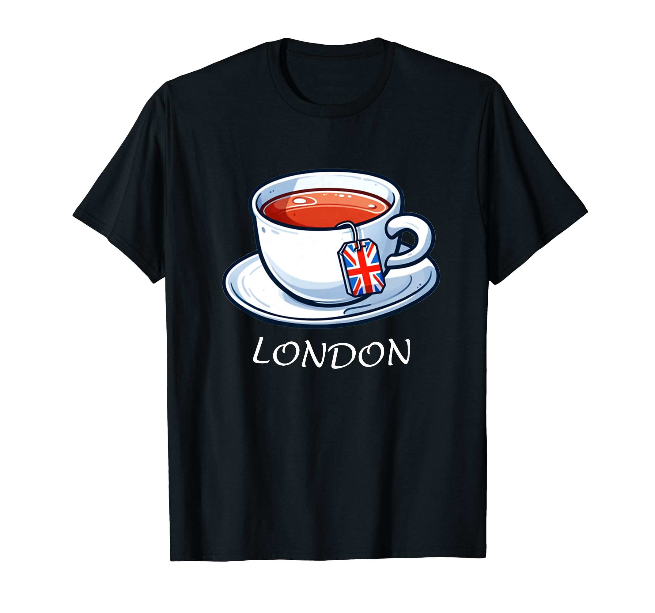 I Love London Uk English Tea Novelty T-Shirt - Novelty Apparel for Adults