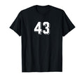 Number 43 80S 90S Soccer Team Jersey T-Shirt - Minimalist Print for Adults