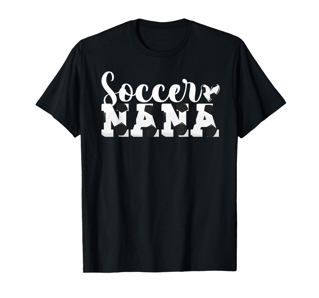 Soccer Nana Heart Grandma Nana Soccer T-Shirt - Graphic Print for Adults