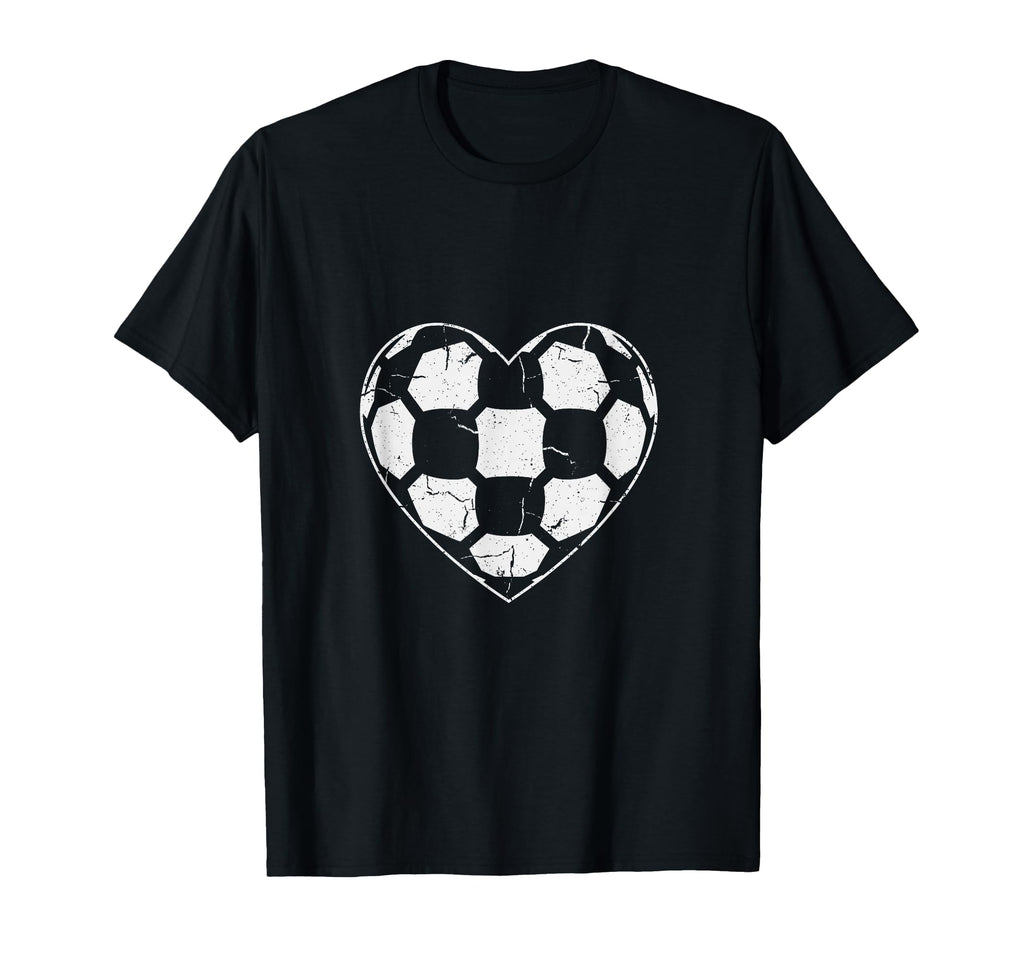 Soccer Ball Heart Panels Shape Sports T-Shirt - Graphic Print for Adults