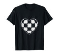 Soccer Ball Heart Panels Shape Sports T-Shirt - Graphic Print for Adults