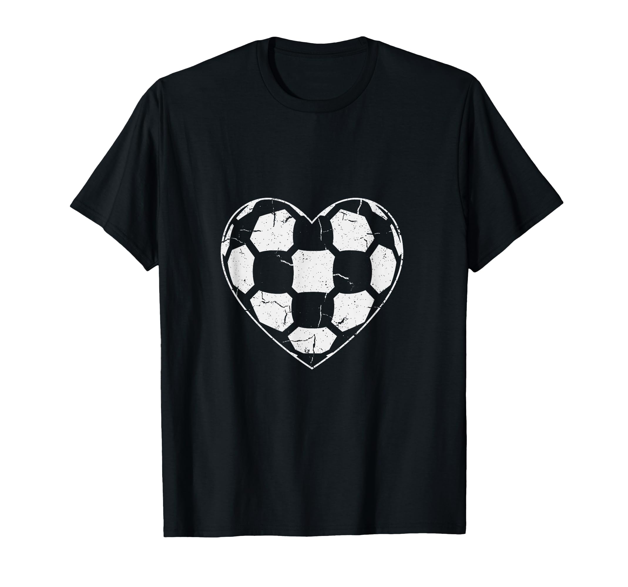 Soccer Ball Heart Panels Shape Sports T-Shirt - Graphic Print for Adults