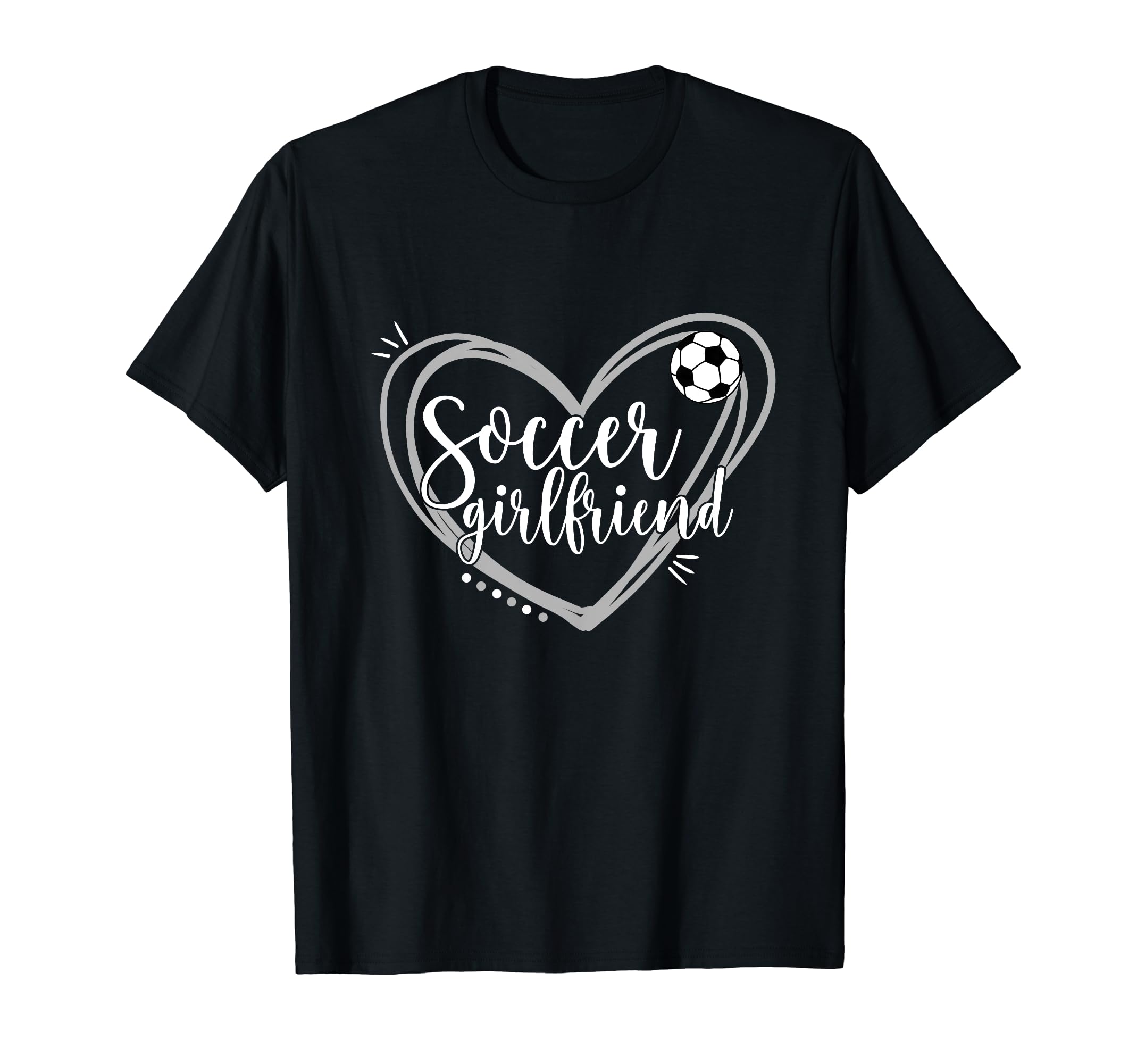 Soccer Girlfriend Heart Soccer T-Shirt - Custom Art Print for Adults
