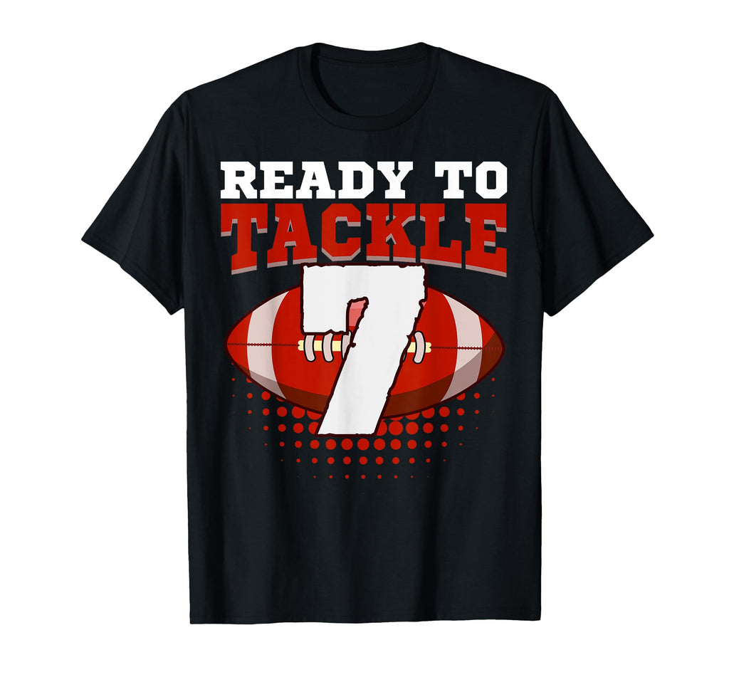 Football 7Th Birthday Player Tackle T-Shirt - Streetwear Style for Adults