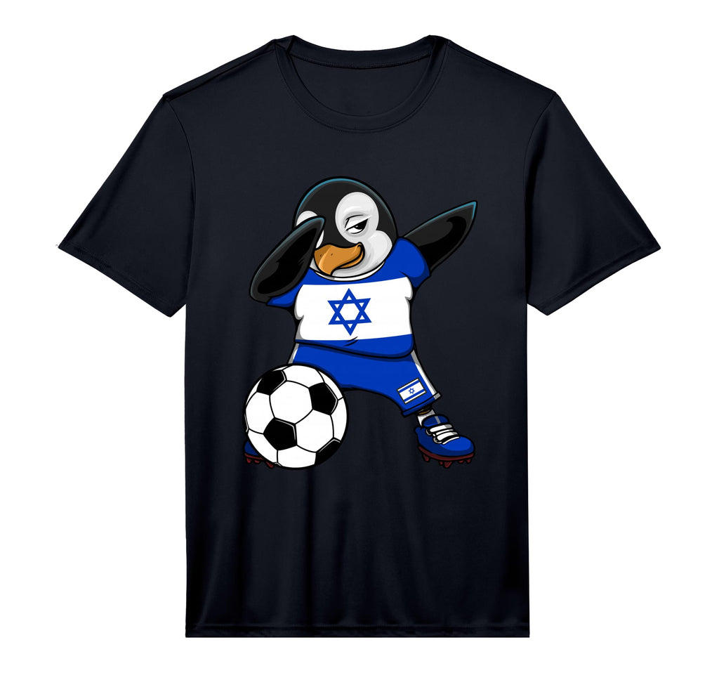 Dabbing Penguin Israel Football Team T-Shirt - Graphic Print Unisex