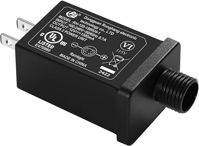 Replacement 12V 1.5A Class 2 Power Supply Adapter for Yard Inflatables