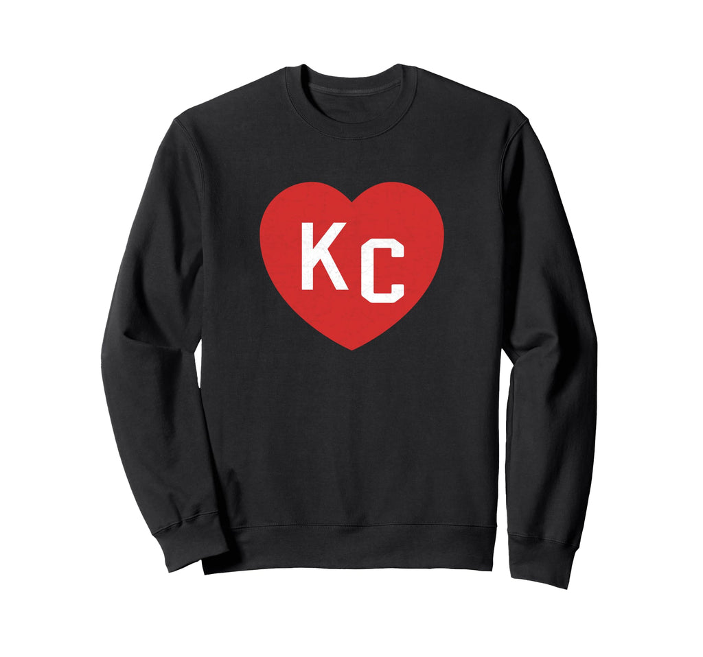 Kc Red Heart Kc Kansas City 2 Sweatshirt - Casual Everyday Wear for Adults
