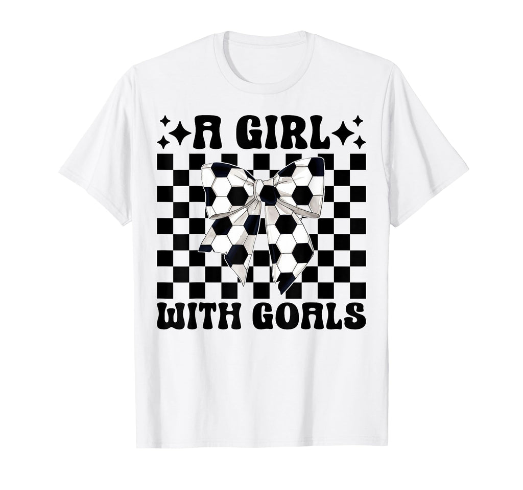 Soccer Coquette Bow Goals T-Shirt - Graphic Print Unisex